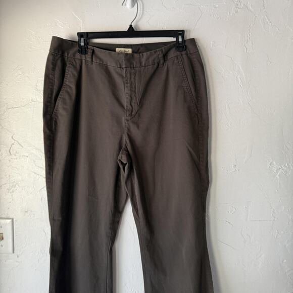 Eddie Bauer Pants 12 Brown Mercer Fit Stretch Trouser Flare Career Casual Preppy - Picture 2 of 8